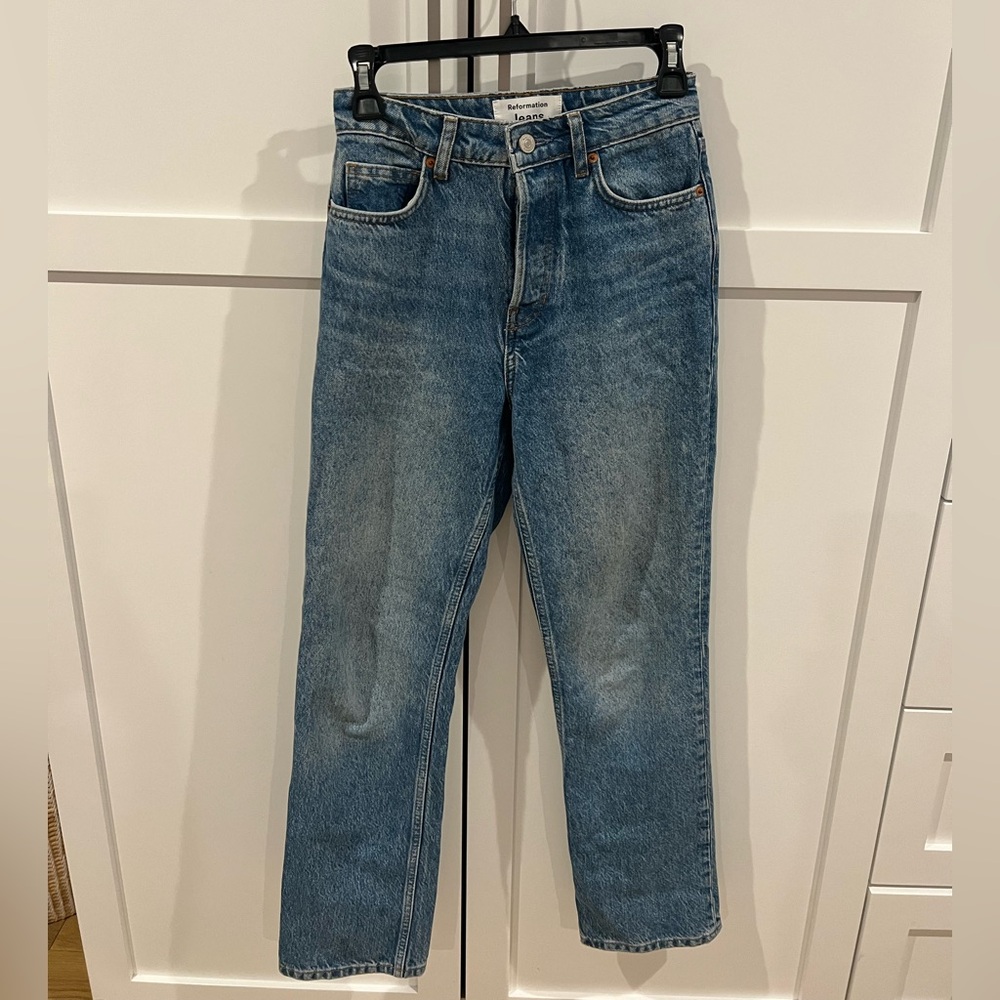 Cynthia High Rise Straight Jeans in Colorado, Size 24 - Reformation